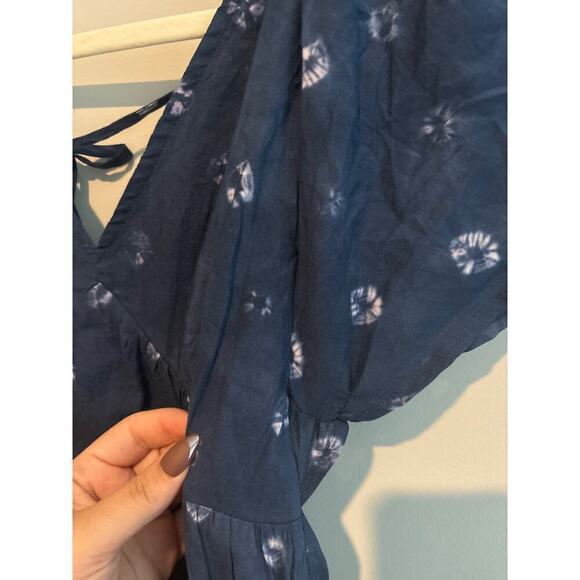 NWT Madewell Tie-Back Flutter-Sleeve Tiered Midi Dress Blue Size 2 - Picture 11 of 11